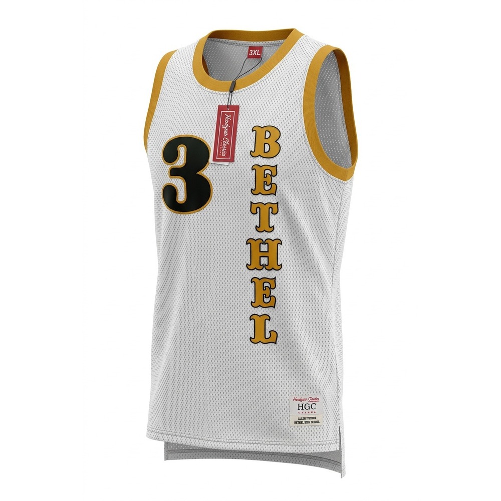 Allen Iverson Bethel High School‎ Jersey 3XL White Headgear Classics Basketball